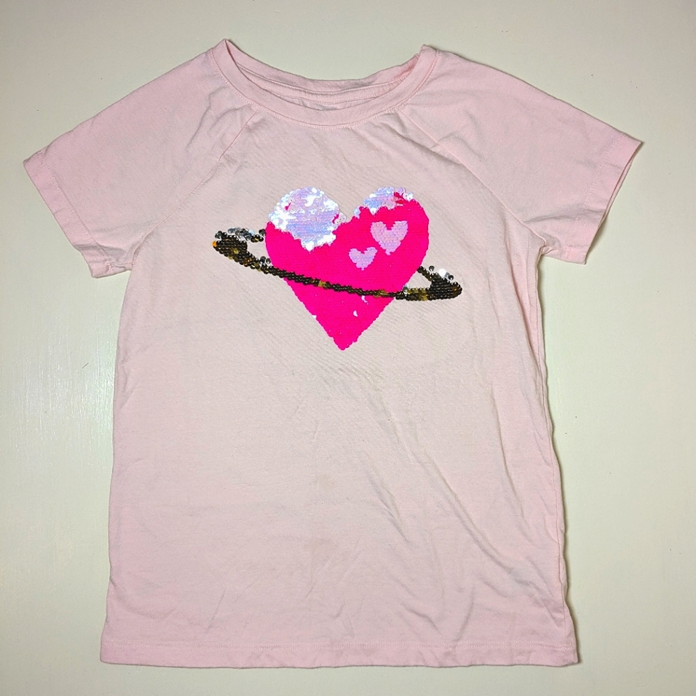 Pink Sequins Heart T-shirt Cat & Jack L (10-12)